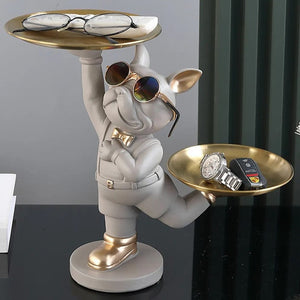 Frenchie Butler Posing Statue