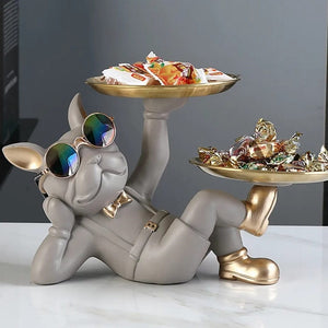 Frenchie Butler Posing Statue