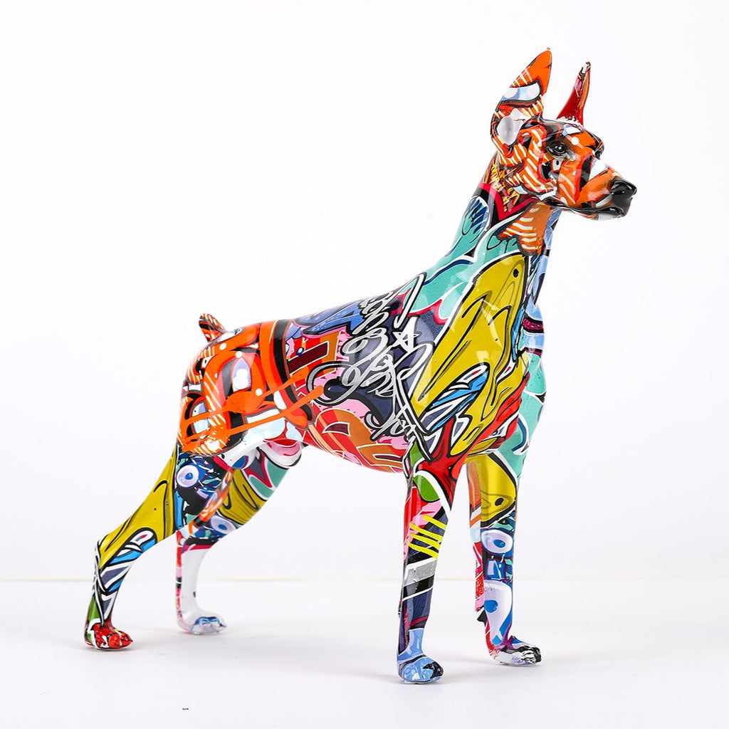 Graffiti Dobermann Statue