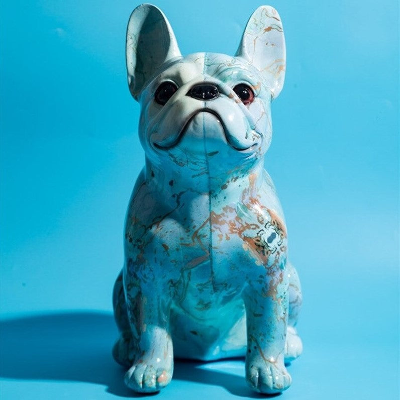 Marbled Bloom Frenchie Statue