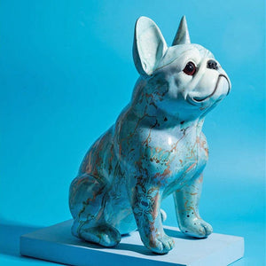 Marbled Bloom Frenchie Statue