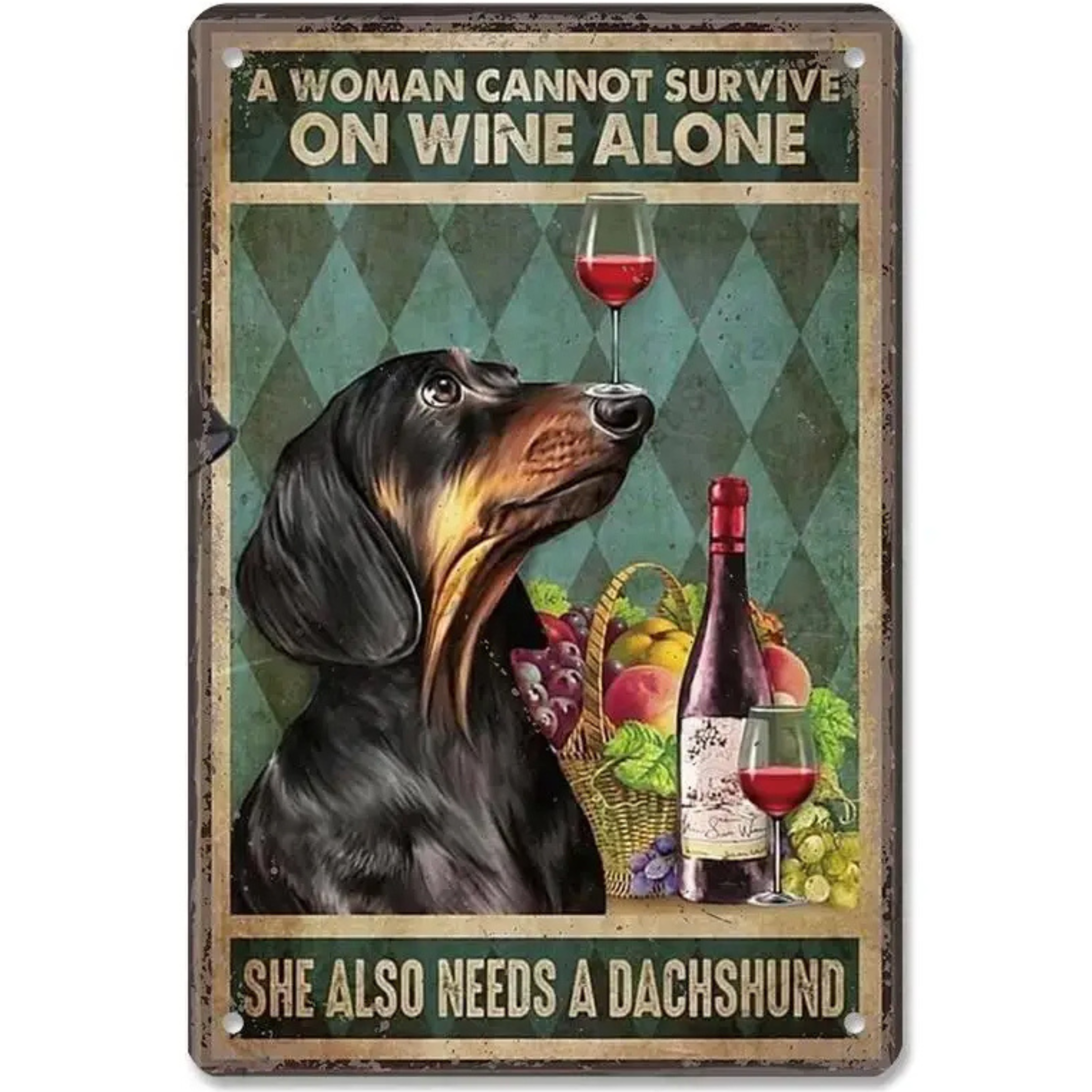 Dachshund Tin Sign Wall Decor