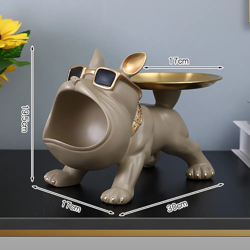 Cartoon Frenchie Butler Statue