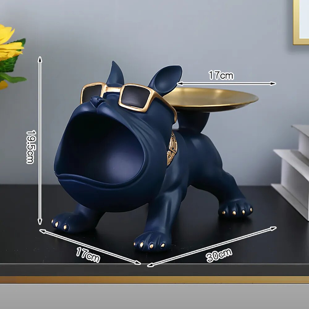 Cartoon Frenchie Butler Statue