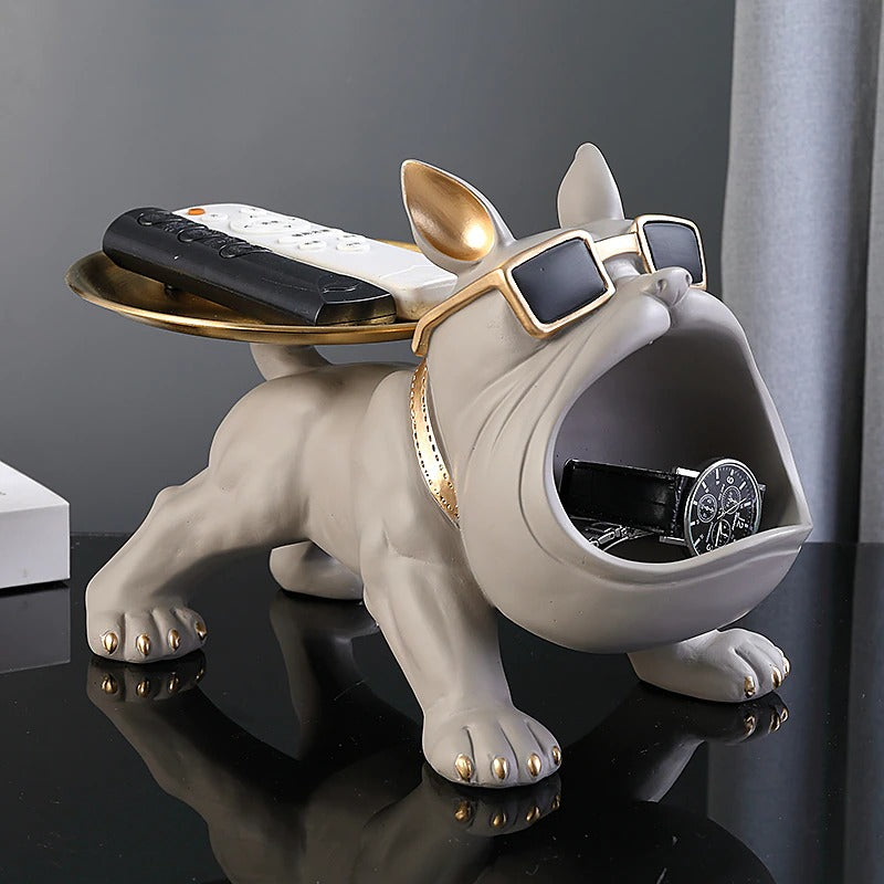 Cartoon Frenchie Butler Statue