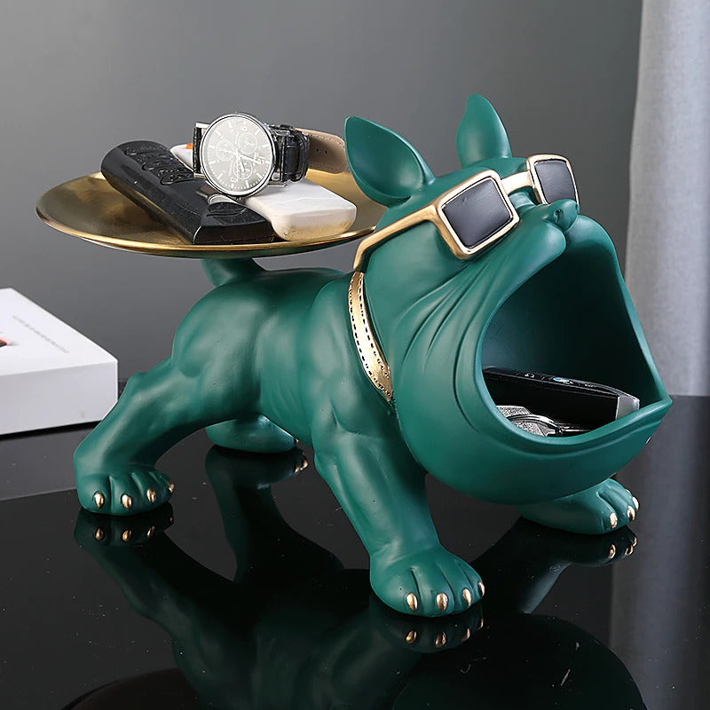 Cartoon Frenchie Butler Statue