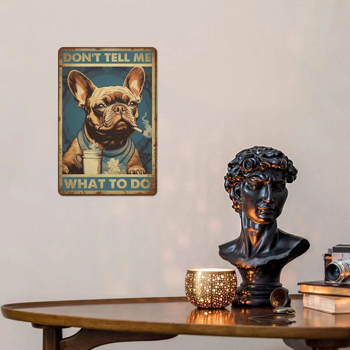 Frenchie Metal Tin Sign Wall Decor