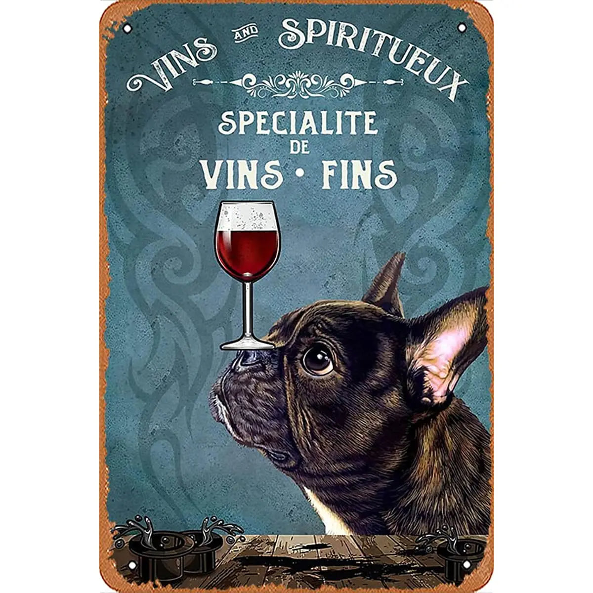 Frenchie Metal Tin Sign Wall Decor