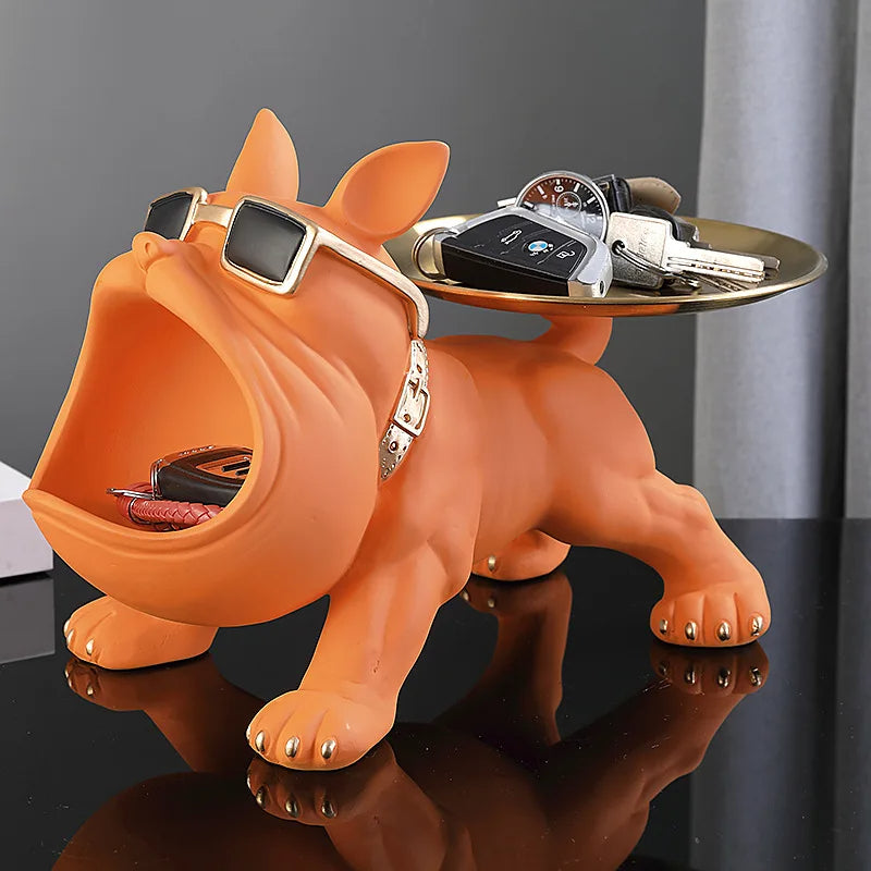 Cartoon Frenchie Butler Statue