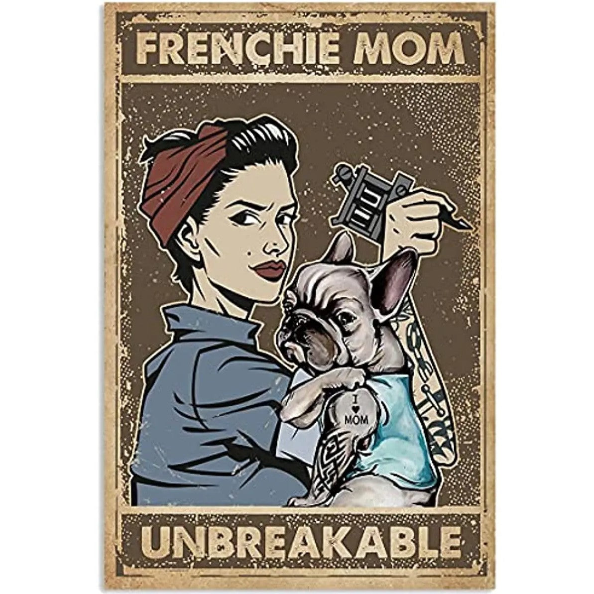 Frenchie Metal Tin Sign Wall Decor