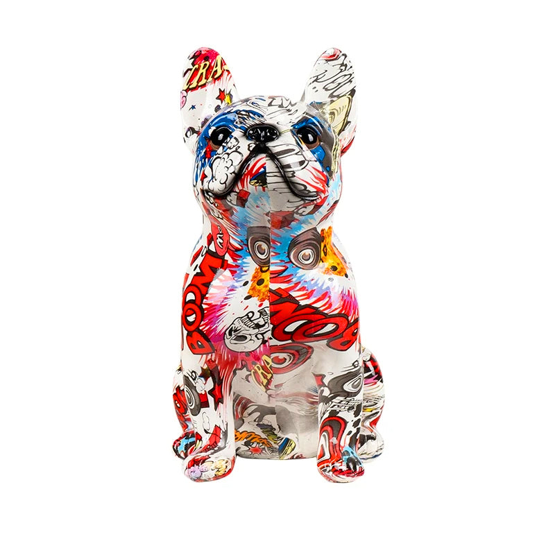 Marbled Bloom Frenchie Statue