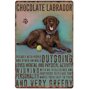 Dog Attributes Metal Tin Signs