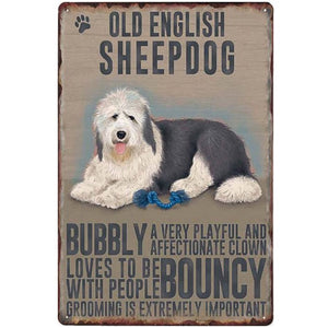 Dog Attributes Metal Tin Signs