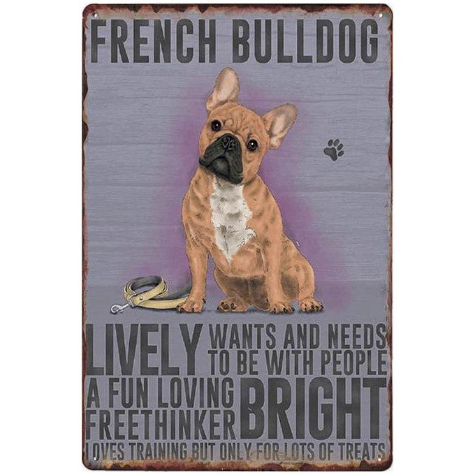 Dog Attributes Metal Tin Signs