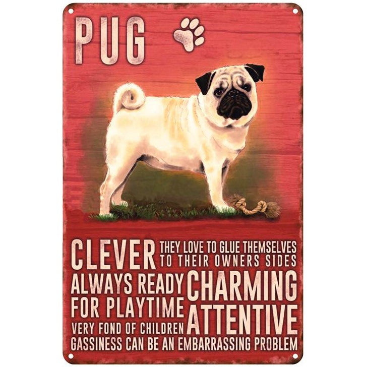 Dog Attributes Metal Tin Signs