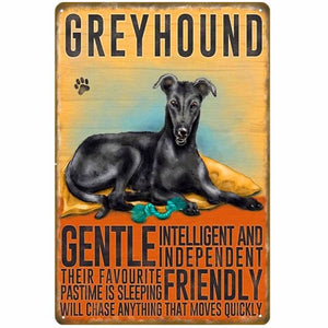 Dog Attributes Metal Tin Signs