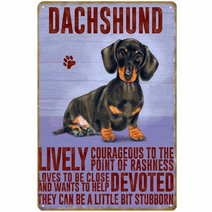 Dog Attributes Metal Tin Signs