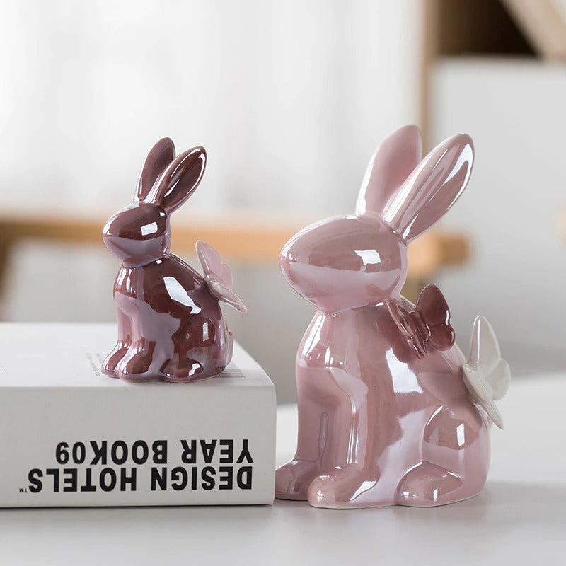 Butterfly Bunny Figurines