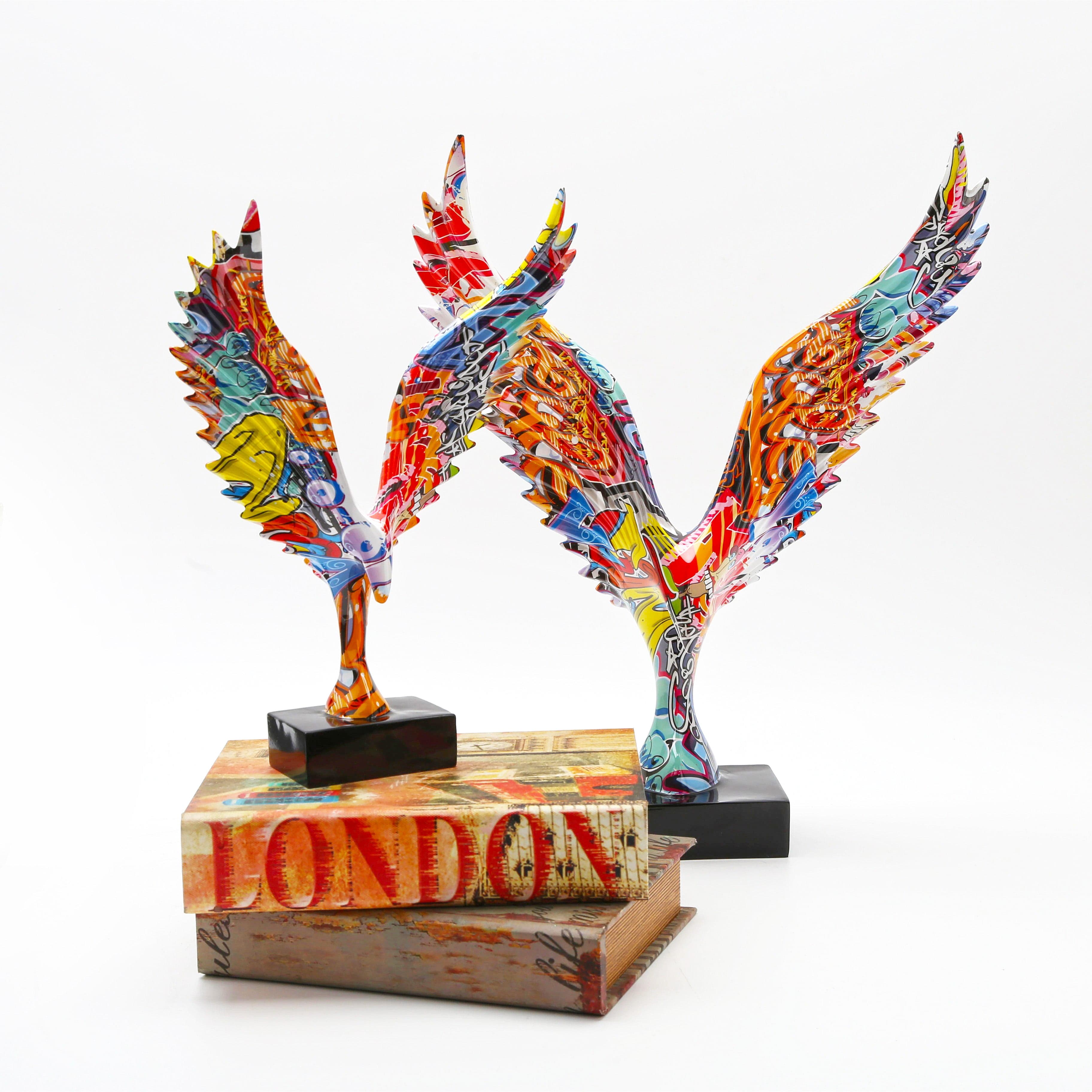 Nordic Painted Eagle Statue