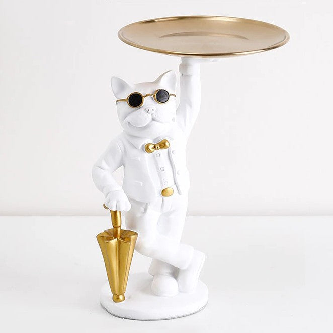 Stylish Frenchie Butler Statue