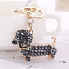 Crystal Studded Dachshund Keychain