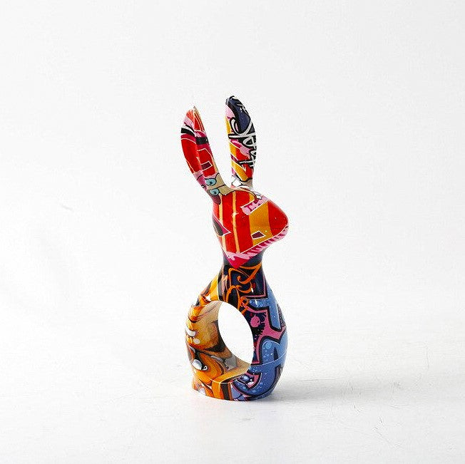 Graffiti Painted Bunny Statue