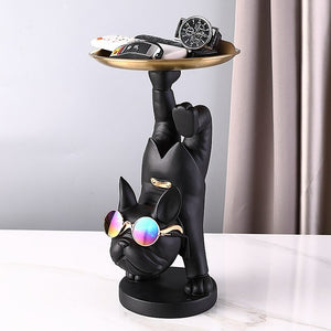 Frenchie Yoga Tray Statue