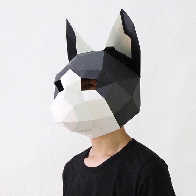 3D Low-Poly Head Mask Papercraft