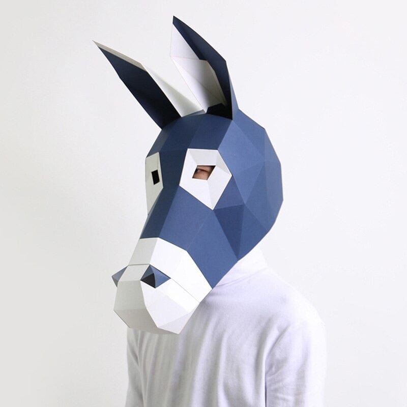 3D Low-Poly Head Mask Papercraft