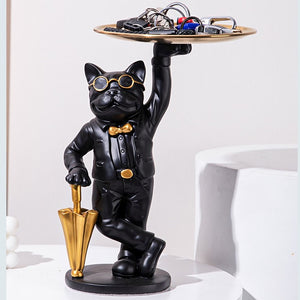 Stylish Frenchie Butler Statue