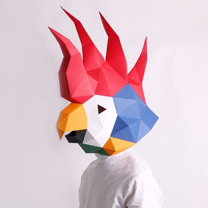 3D Low-Poly Head Mask Papercraft