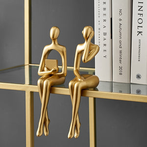 Abstract Book Shelf Figurines