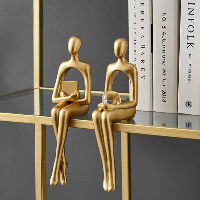 Abstract Book Shelf Figurines