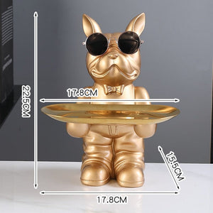 Frenchie KungFu Butler Statue