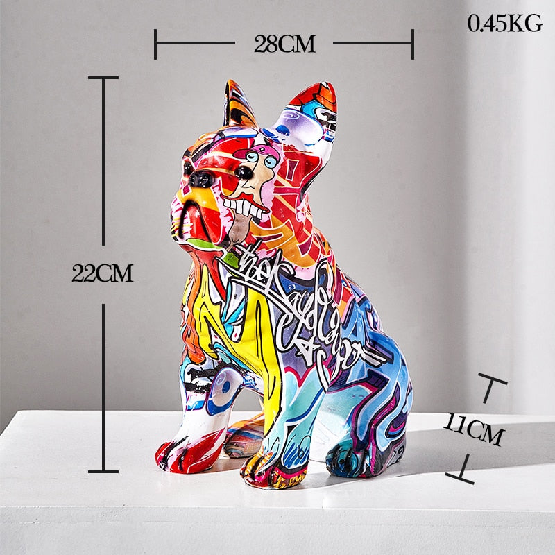 Graffiti French Bulldog Statue