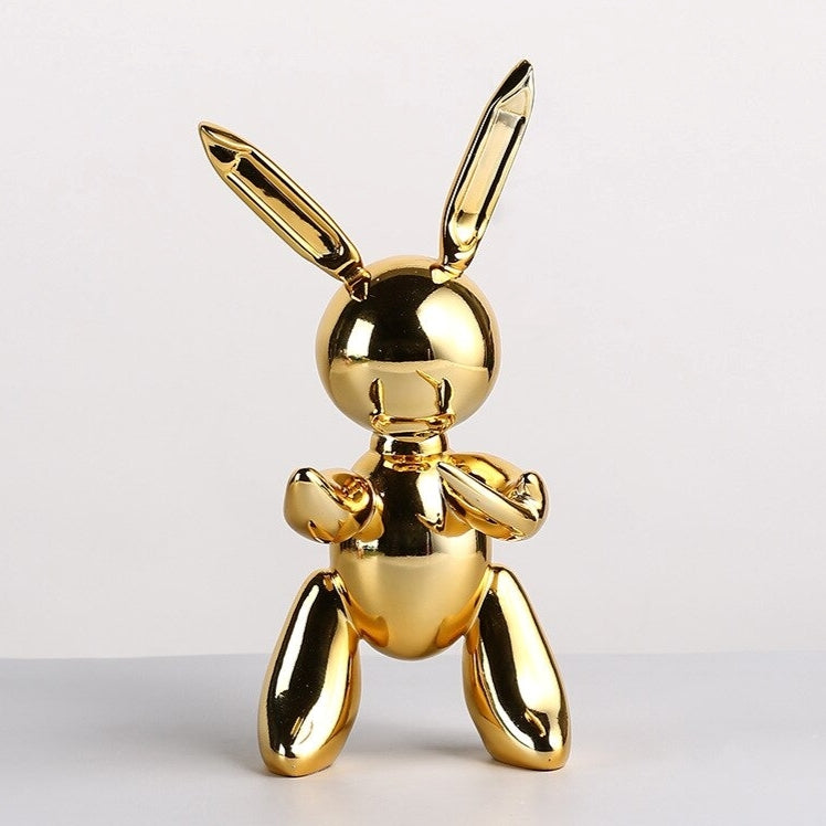 Chrome Finish Rabbit Statue