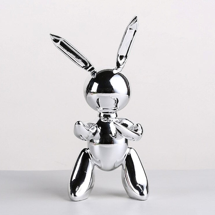 Chrome Finish Rabbit Statue