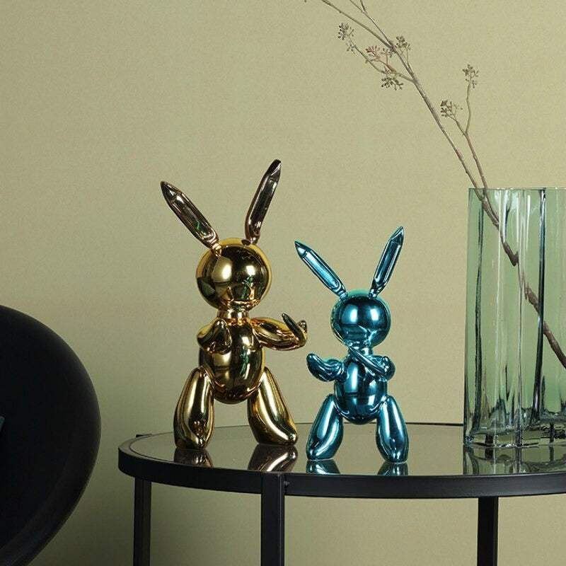 Chrome Finish Rabbit Statue