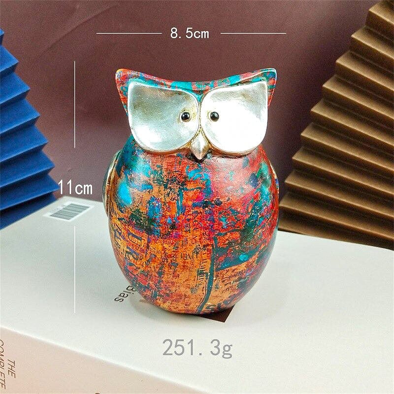 Nordic Painted Owl Statue