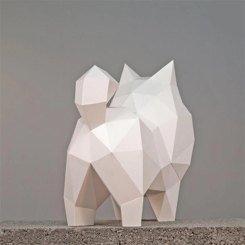 Pomeranian 3D Low Poly Papercraft