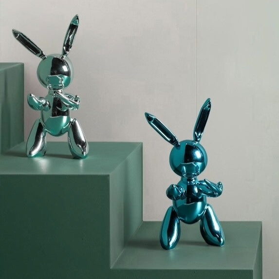 Chrome Finish Rabbit Statue