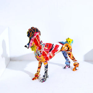 Nordic Painted Poodle Statue