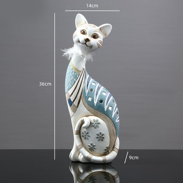 Mischievous Carved Cat Statue