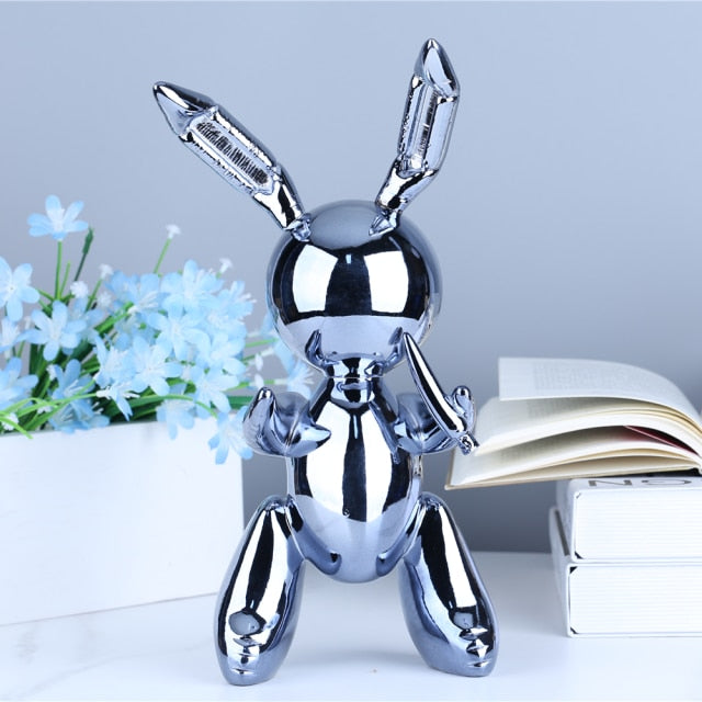 Metallic Finish Rabbit Statue