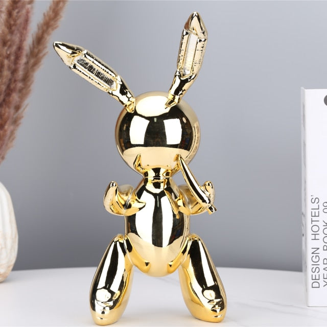 Metallic Finish Rabbit Statue