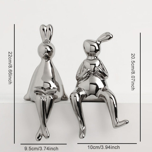 Rabbit Couple Figurines