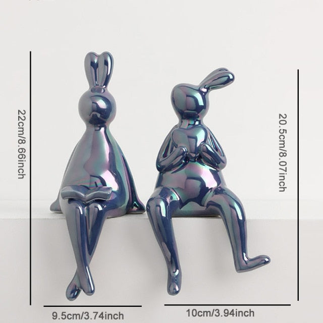 Rabbit Couple Figurines