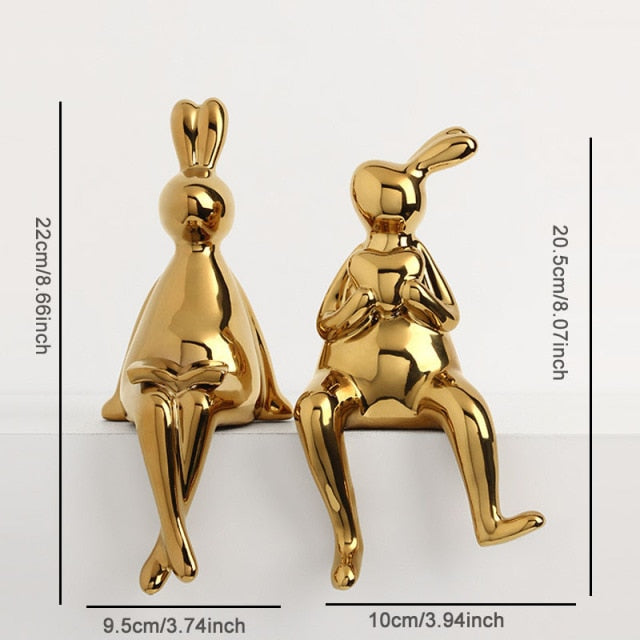 Rabbit Couple Figurines